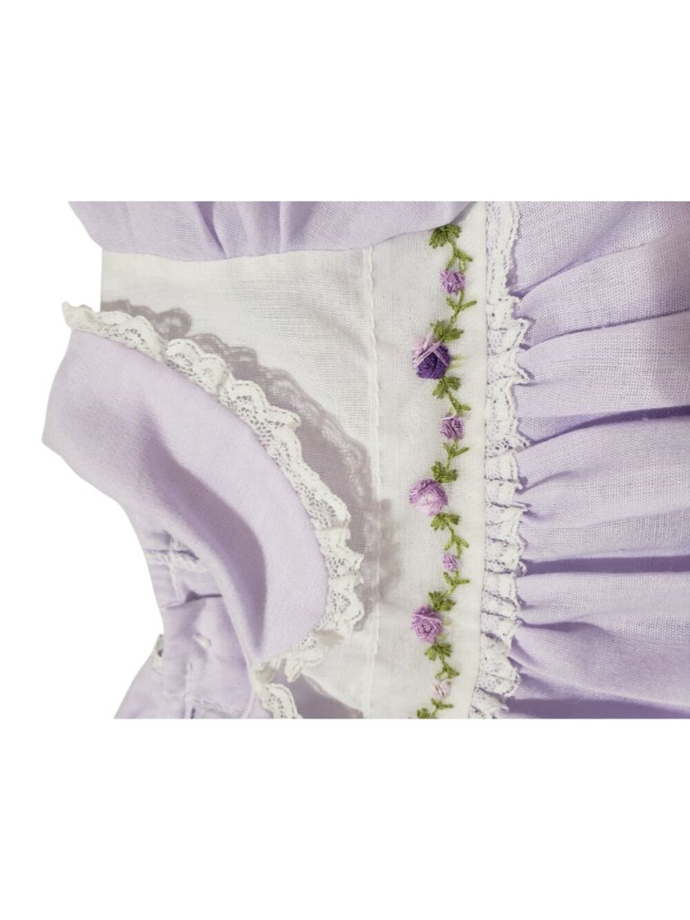 Vintage Alexis Lilac Purple Embroidered Flowers Frilly Party Dress 3 Months - Picture 2 of 12